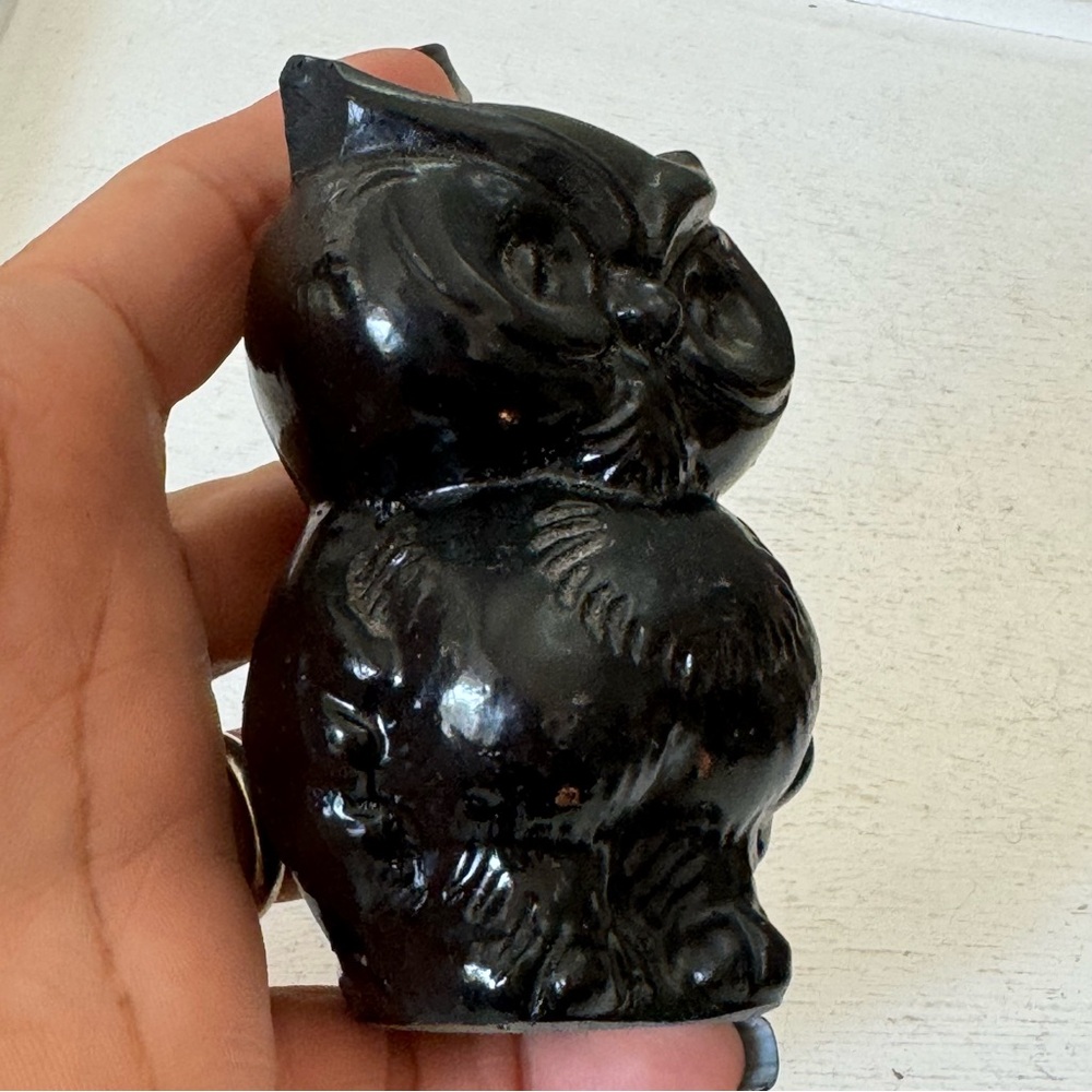 Handmade Crafted from Coal Owl Vintage Figurine Vintage - Picture 4 of 13